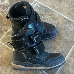 Geox Kids Black and Tan Boots